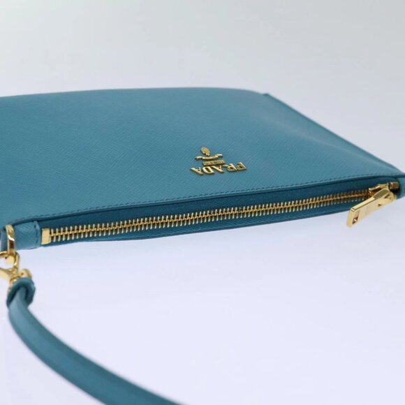 PRADA Accessory Pouch Safiano leather Blue Auth - Picture 5 of 15